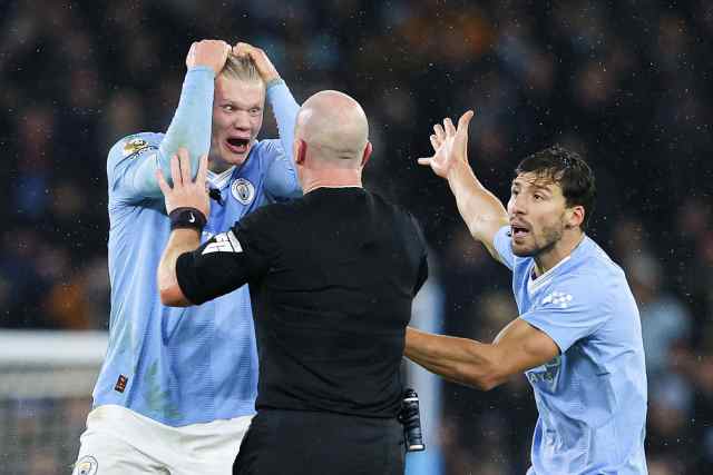 Manchester City, Football Association, Referee confrontation, FA charge, Erling Haaland, Player behavior, Controversial call, 3-3 draw, Premier League, FA regulations, Social media use, Rule E20.1, Player misconduct, Grassroots level, Referee treatment, International Football Association Board, Sin-bins, Disrespectful conduct, Mass confrontations, Independent panel, Fine, 75,000 pounds, Arsenal victory, February incident.