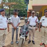 East Traffic Police with accused biker in Hubballi