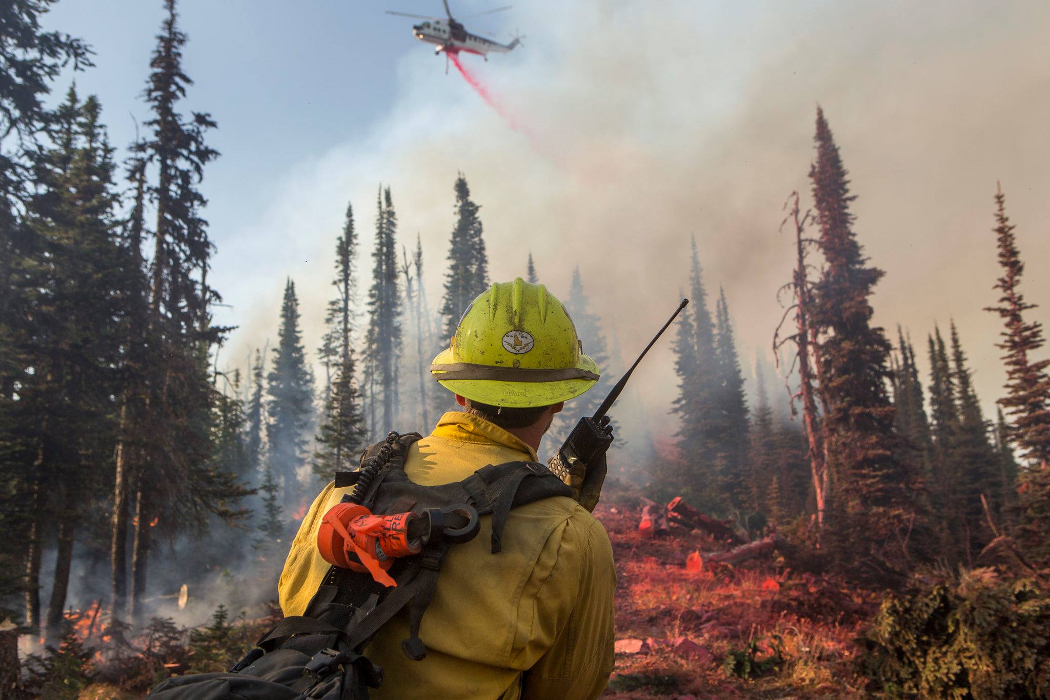 California Fire dousing wild fire