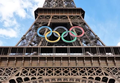 Eiffel Tower Olympic Rings